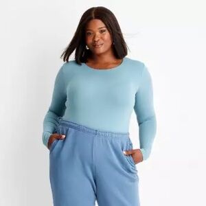 A New Day Seamless Teal Long Sleeve Bodysuit